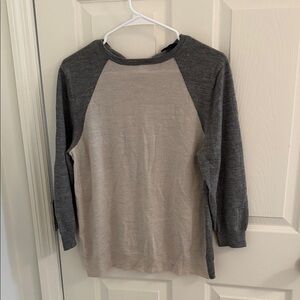 J. Crew Gray and Cream Crew Neck Sweater